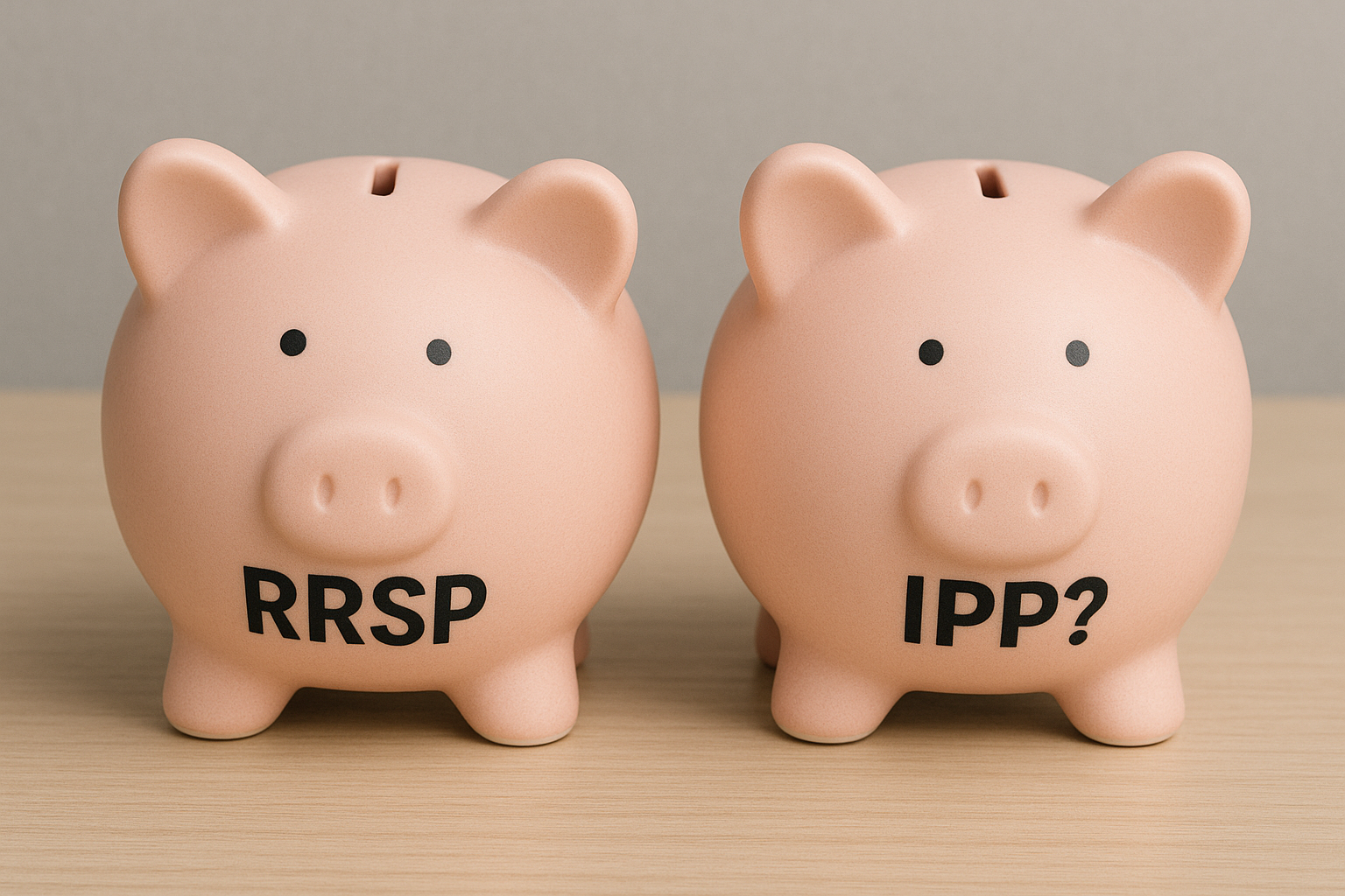 RRSP vs IPP - Two piggy banks comparing retirement savings options